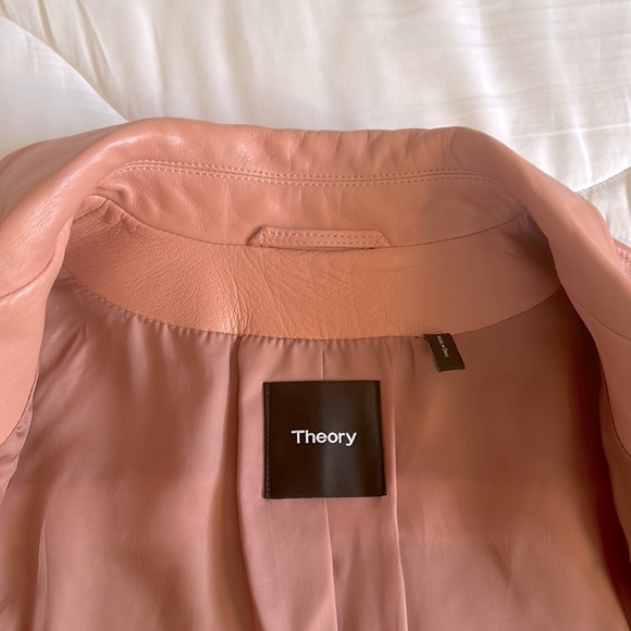 COPY - Theory Woman’s Pink Lamb Leather Moto Jacket in very good used condition… - Picture 3 of 8